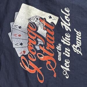 Men's Short Sleeve Graphic Tee - Navy with Red & White Print